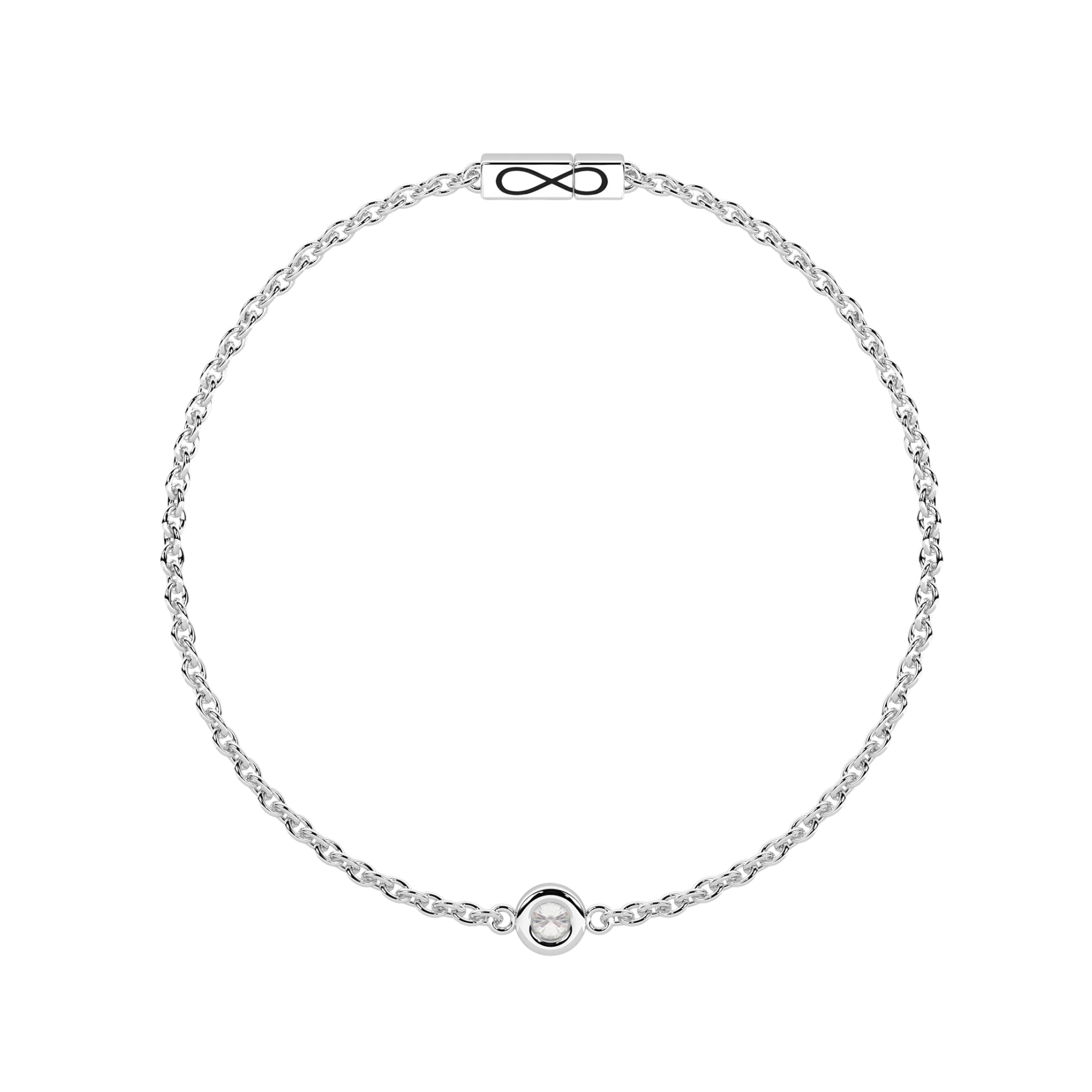 Pulsera  Infinity Acero 316L con Diamante Lab-Grown 2,7 mm