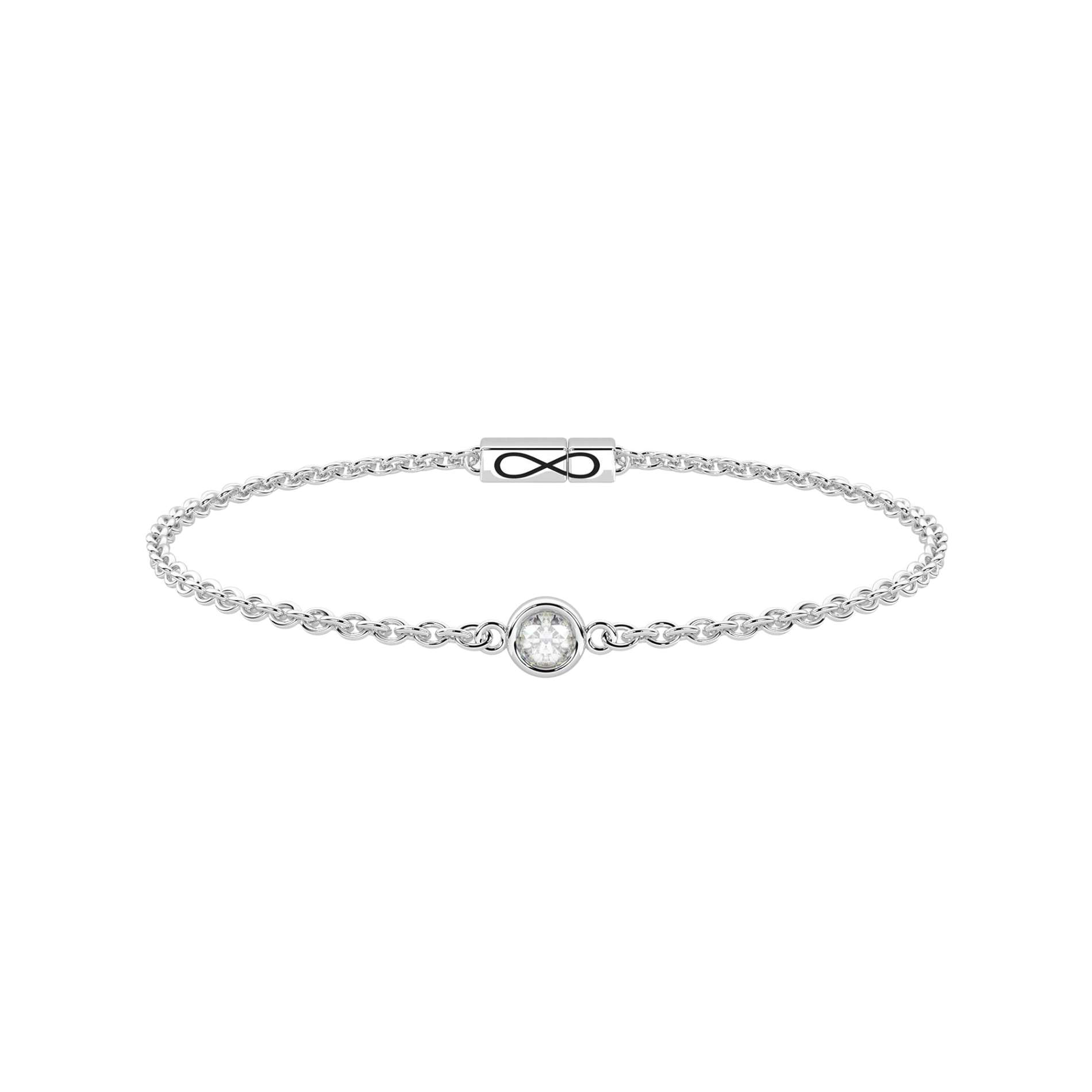 Pulsera Infinity Acero 316L con Diamante Lab-Grown 2,7 mm