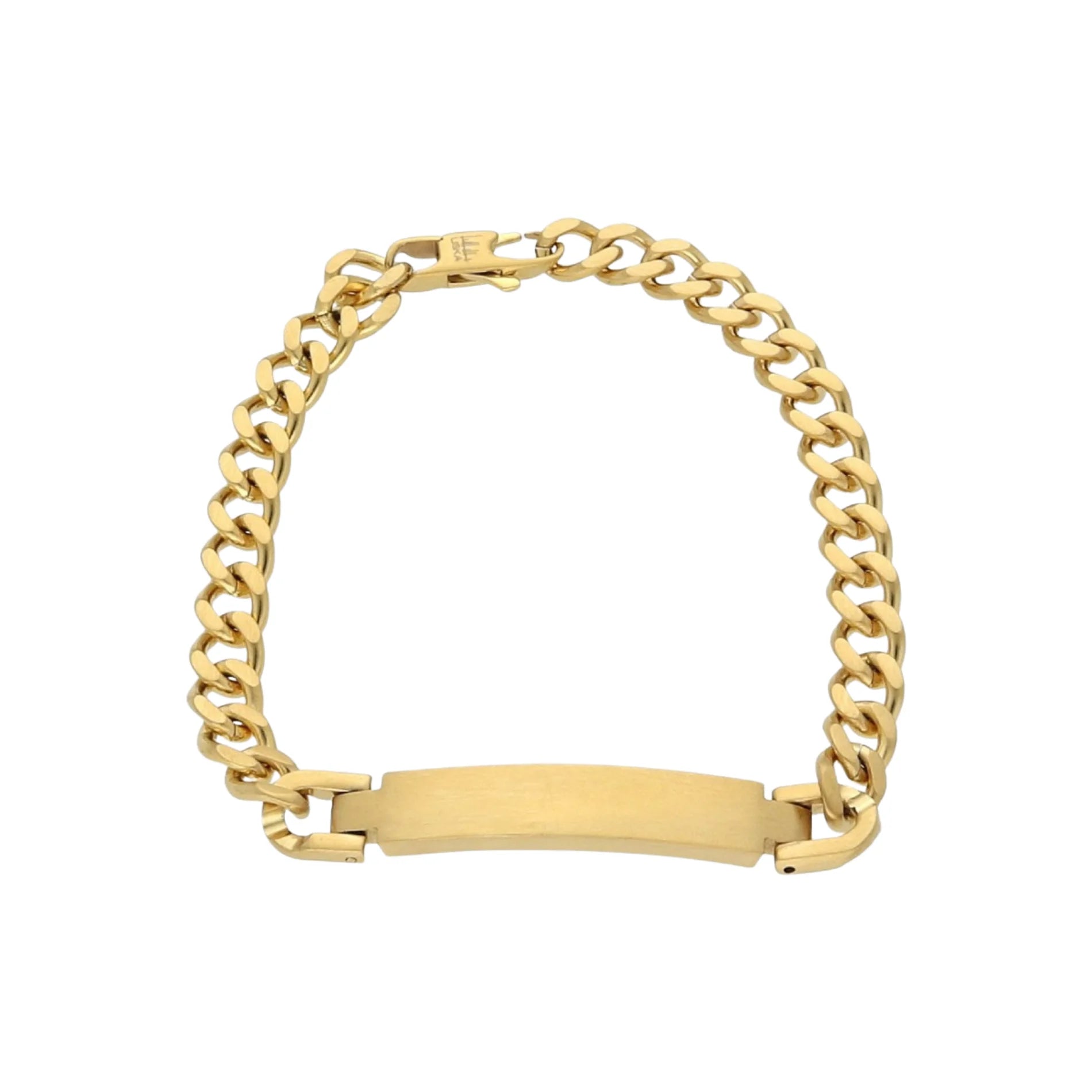 Pulsera para Hombre de Acero y Acero Dorado con Placa Personalizable Liska