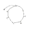 Tobillera Acero Luna y Estrellas