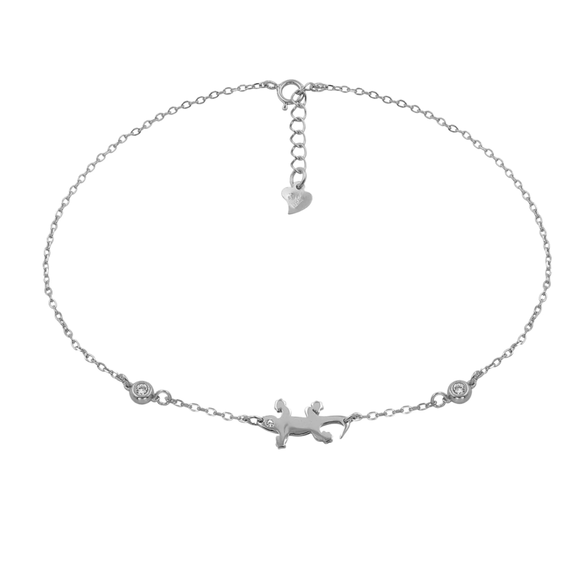 Tobillera con Salamandra de Cadena Minimalista en Plata de Ley 925