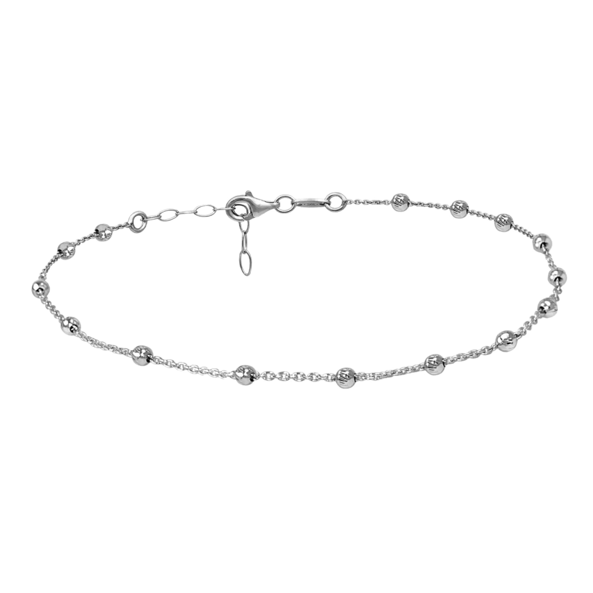Tobillera Minimal con Bolitas en Plata de Ley 925
