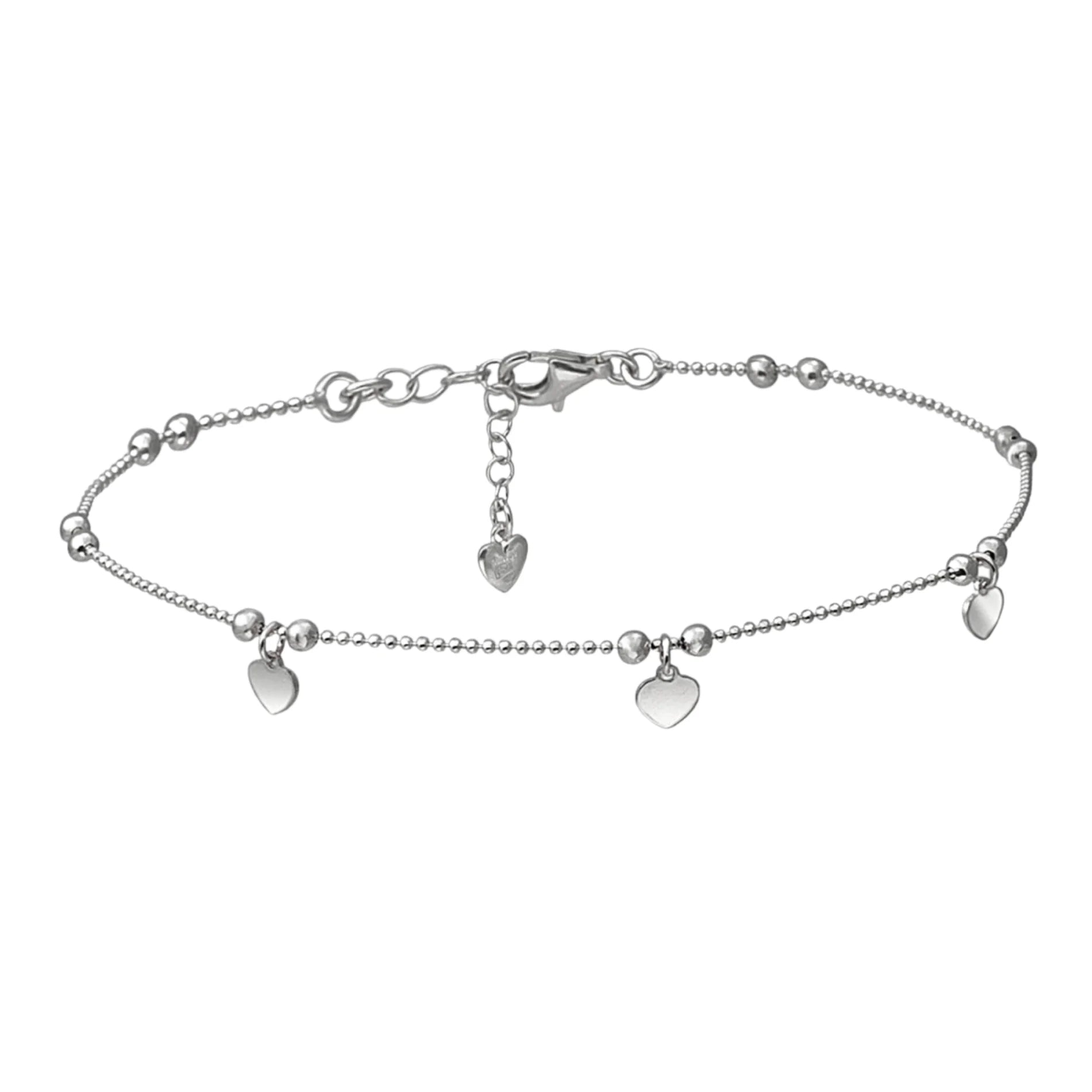 Tobillera Hearts en Plata de Ley 925