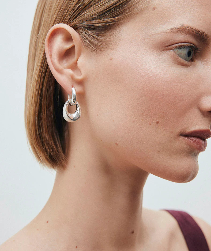 Pendientes para Mujer Aros Entrelazados Dual Plata 925