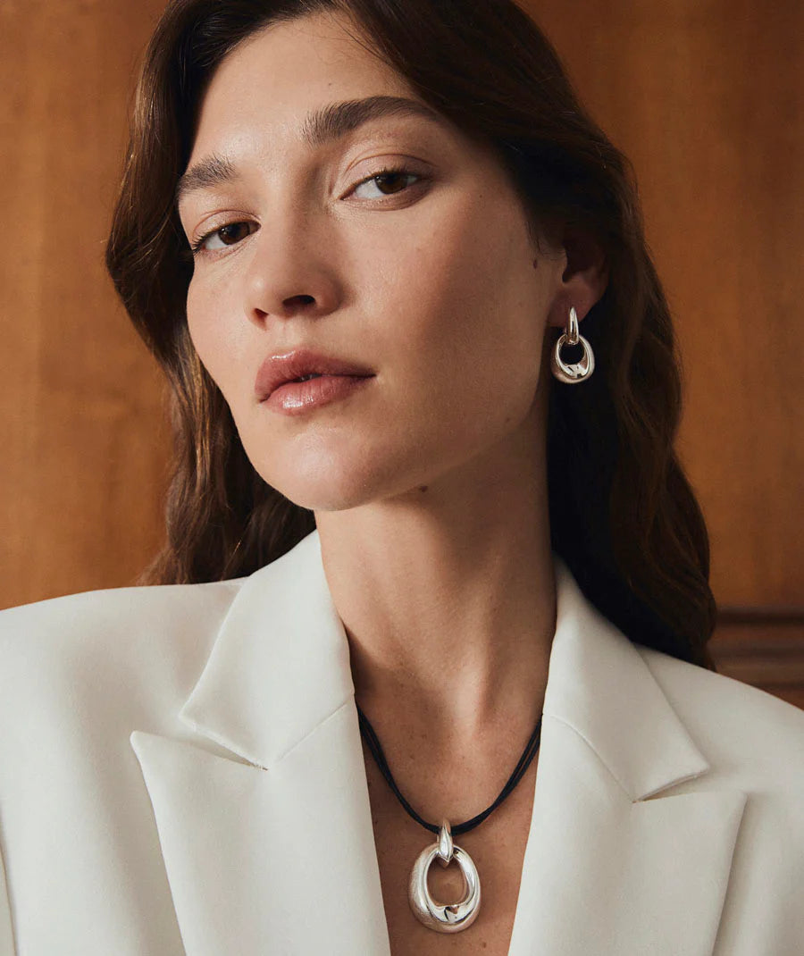 Pendientes para Mujer Aros Entrelazados Dual Plata 925