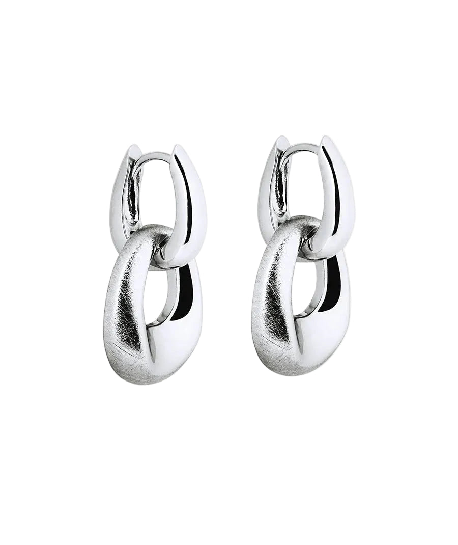 Pendientes para Mujer Aros Entrelazados Dual Plata 925