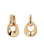 Pendientes para Mujer Aro Entrelazados Dual Oro 18K
