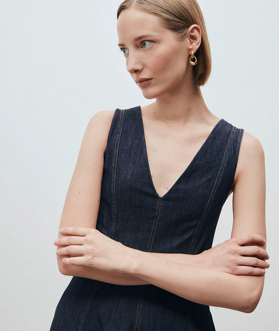 Pendientes para Mujer Aro Entrelazados Dual Oro 18K