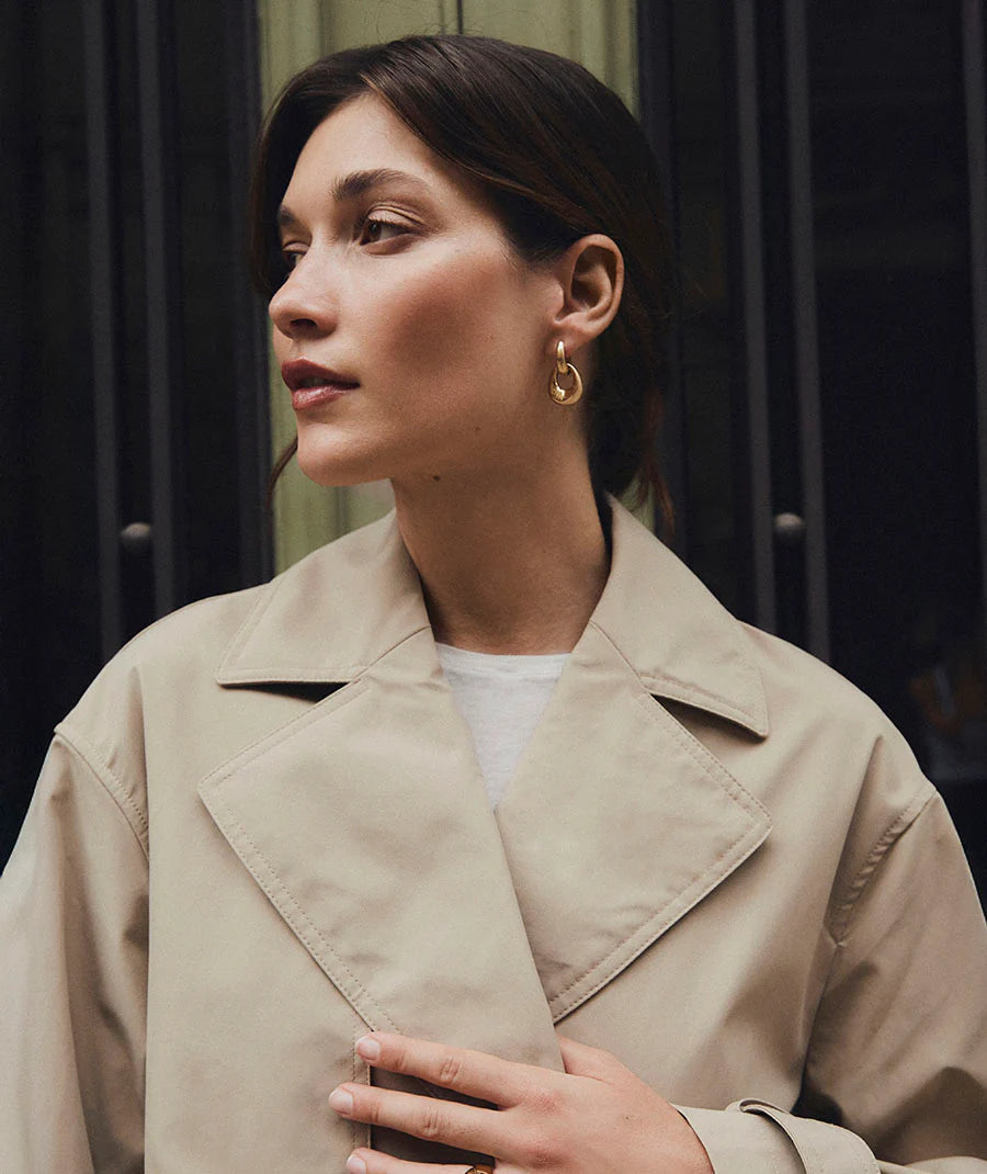 Pendientes para Mujer Aro Entrelazados Dual Oro 18K