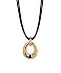 Colgante para Mujer Oval Volumen Dual Oro 18 K