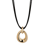 Colgante para Mujer Oval Volumen Dual Oro 18 K