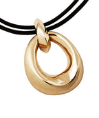 Colgante para Mujer Oval Volumen Dual Oro 18 K