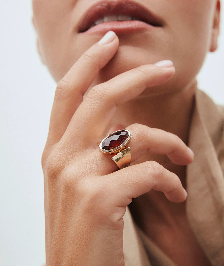 Anillo para Mujer Ancho Honey Oro 18K