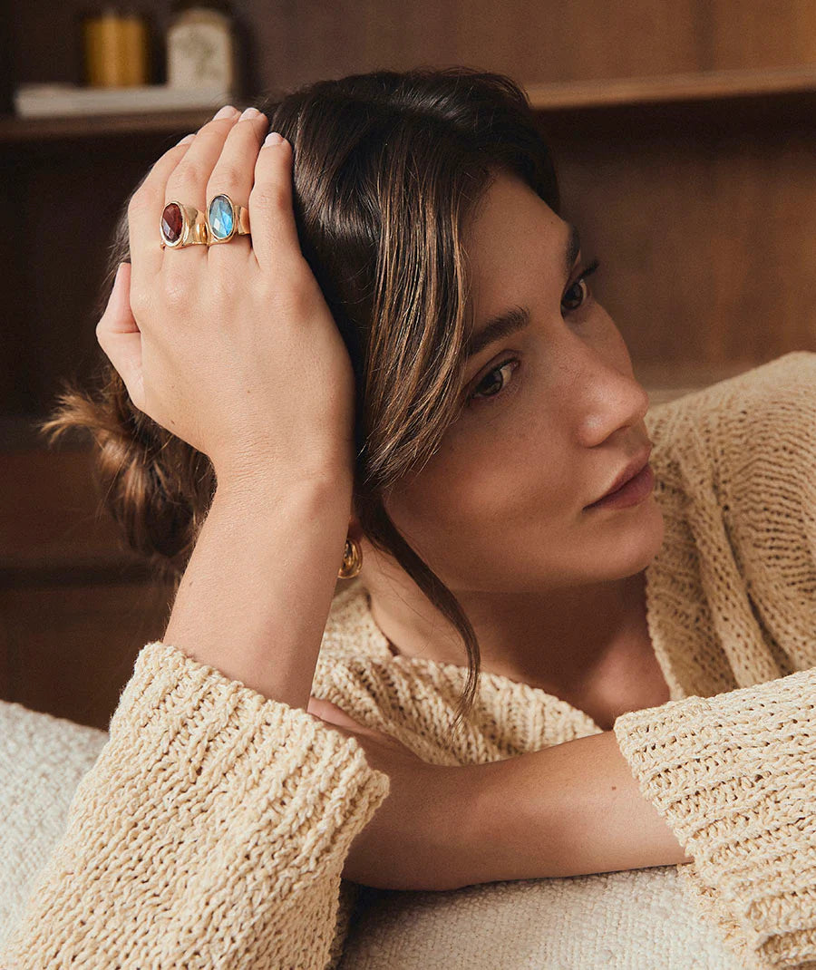 Anillo para Mujer Ancho Honey Oro 18K