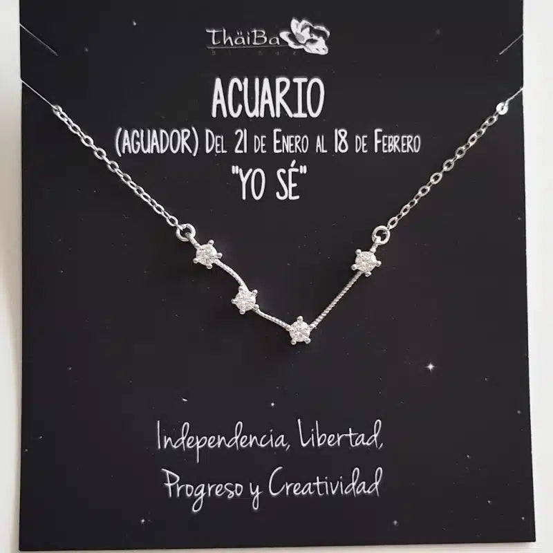 Gargantilla para Mujer HORÓSCOPOS con CONSTELACIONES Plata y Circonitas ThaiBa