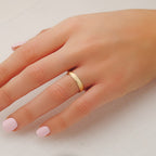 Alianza Boda para Mujer Oro 9kts Bordes Diamantados