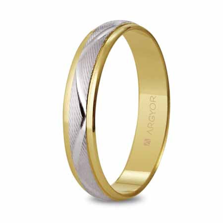 Alianza FACETADA Argyor para Mujer | Oro Bicolor de 9 Quilates