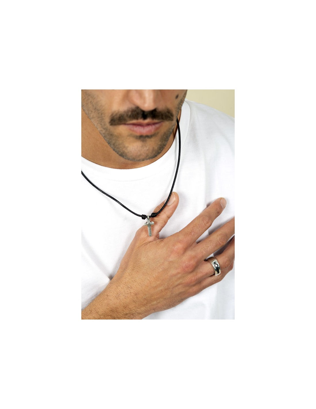 Anillo para Hombre Fe Acero Bañado en Plata colección Man de Ciclón