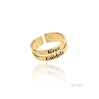 Anillo Plata o Plata Chapado en Oro doble aro PERSONALIZABLE para Mujer