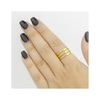 Anillo Plata o Plata Chapado en Oro doble aro PERSONALIZABLE para Mujer