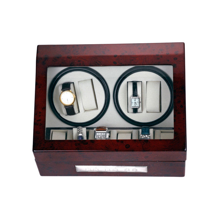 Caja Relojero Automático con 2 Rotores en Madera Personalizable
