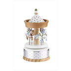 Carrusel Musical Infantil Plata y Madera Rosa/Azul Regalo Bautizo Cumpleaños