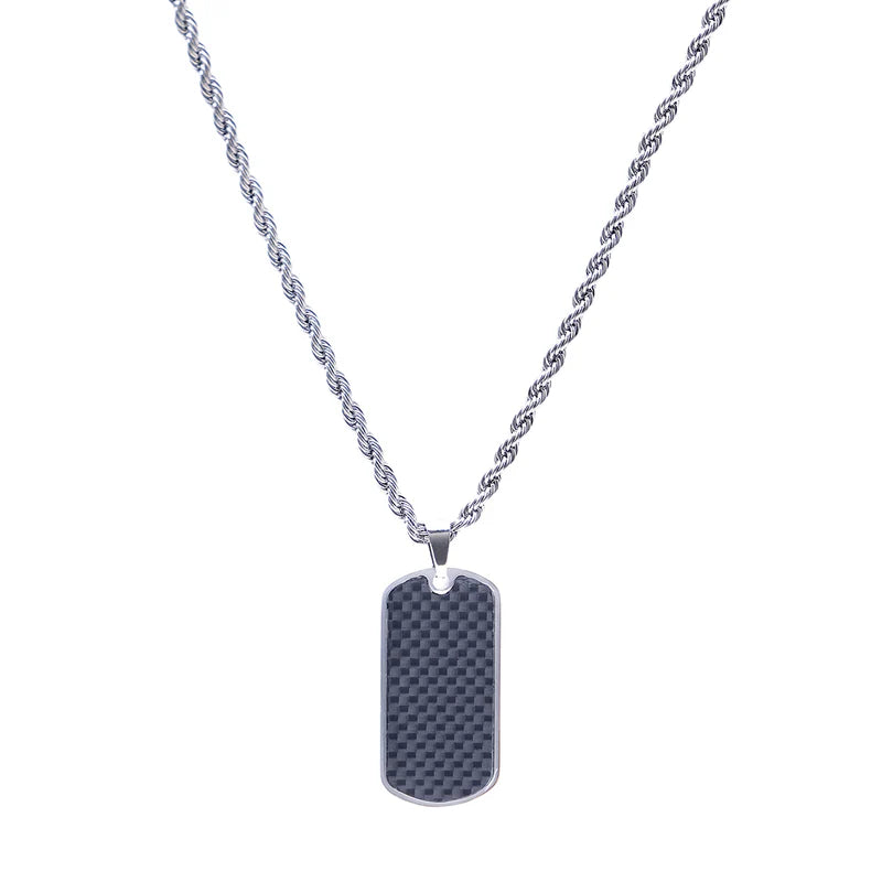 Colgante para Hombre Textured Tag Negra Emotion