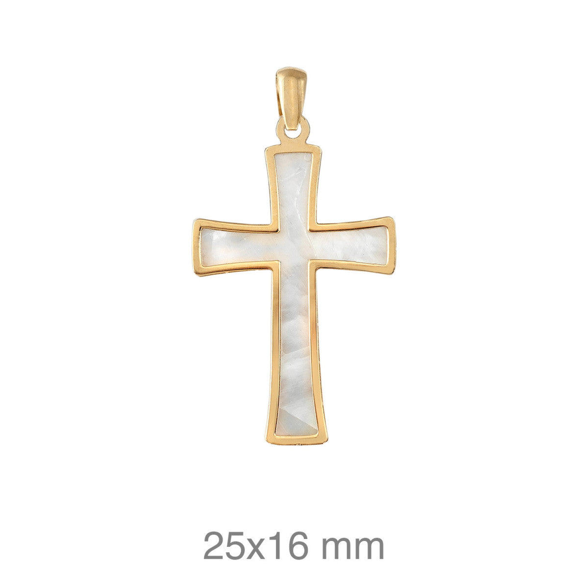 Cruz en Oro Amarillo 18K y Nácar Comunión