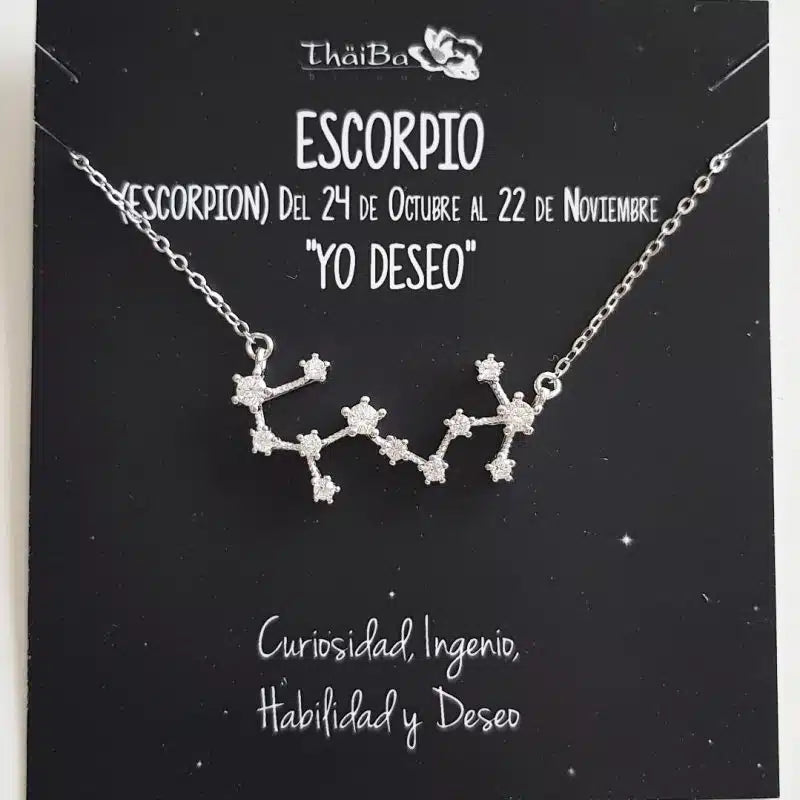 Gargantilla para Mujer HORÓSCOPOS con CONSTELACIONES Plata y Circonitas ThaiBa
