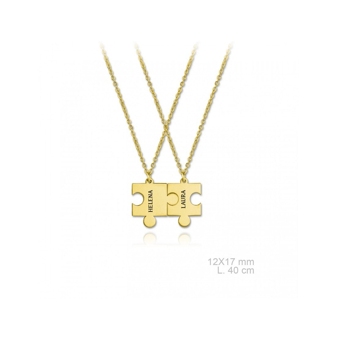 Colgante para Mujer PUZZLE Plata Chapada en Oro Personalizable