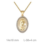 Gargantilla para Niña Comunión Virgen Plata Chapada en Oro con Circonitas