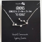 Gargantilla para Mujer HORÓSCOPOS con CONSTELACIONES Plata y Circonitas ThaiBa