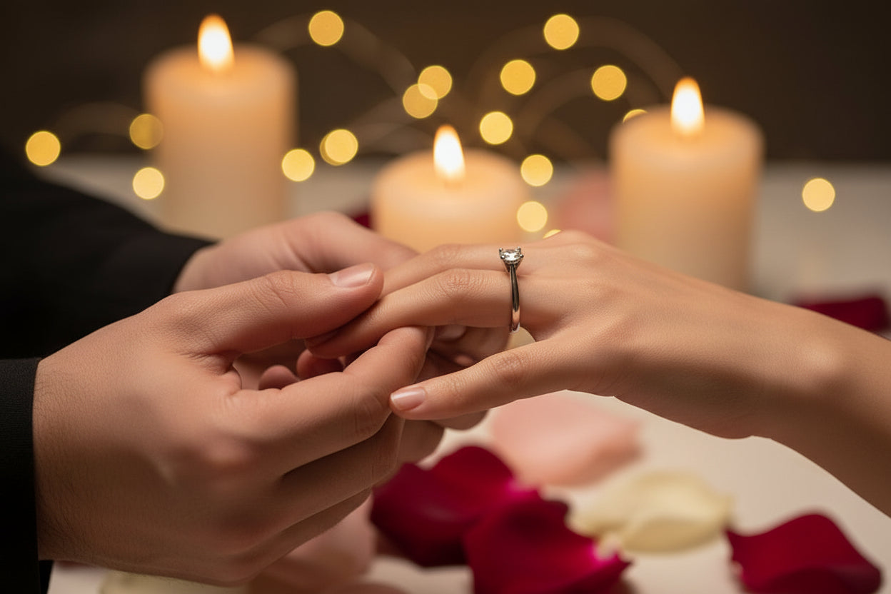 Anillo para Mujer Solitario en Oro Blanco con Diamante Sostenible Compromiso