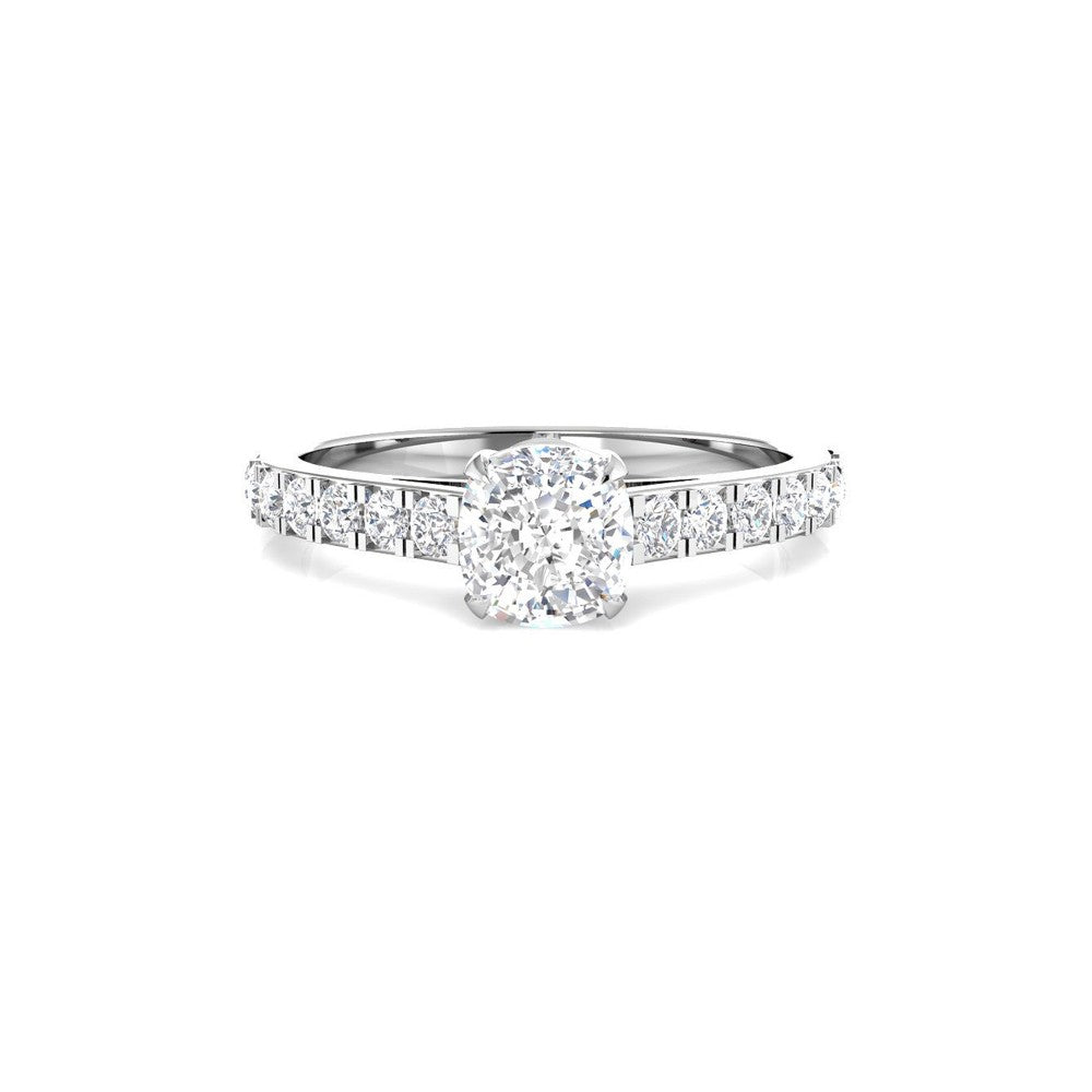 Anillo para Mujer Solitario Pavé en Plata de Ley Rodiada Diamante Lab-grown 0,53 ct