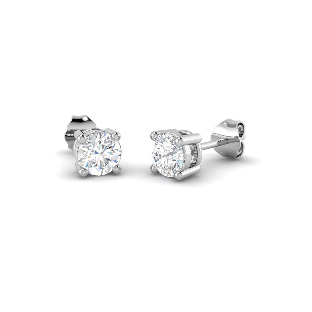 Pendientes para Mujer Dormilones en Plata de Ley Rodiada Diamantes Lab-grown 0,50 ct