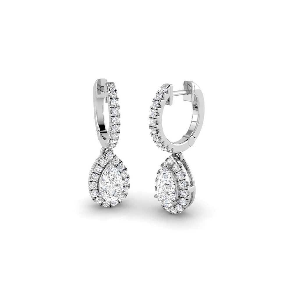 Pendientes para Mujer Aros de Plata de Ley Rodiada Diamantes Lab-grown 1,47 ct