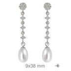 Pendientes para Mujer Plata FIESTA Perlas Boda