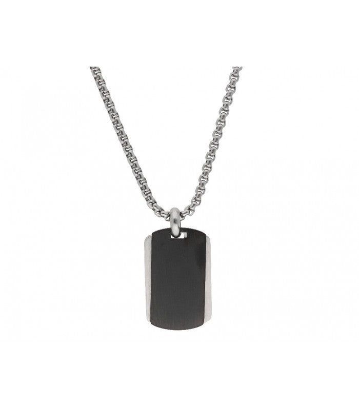 Colgante Placa Acero para Hombre LISKA Negro personalizable