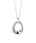 Colgante para Mujer Oval Volumen Dual Plata 925