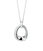 Colgante para Mujer Oval Volumen Dual Plata 925