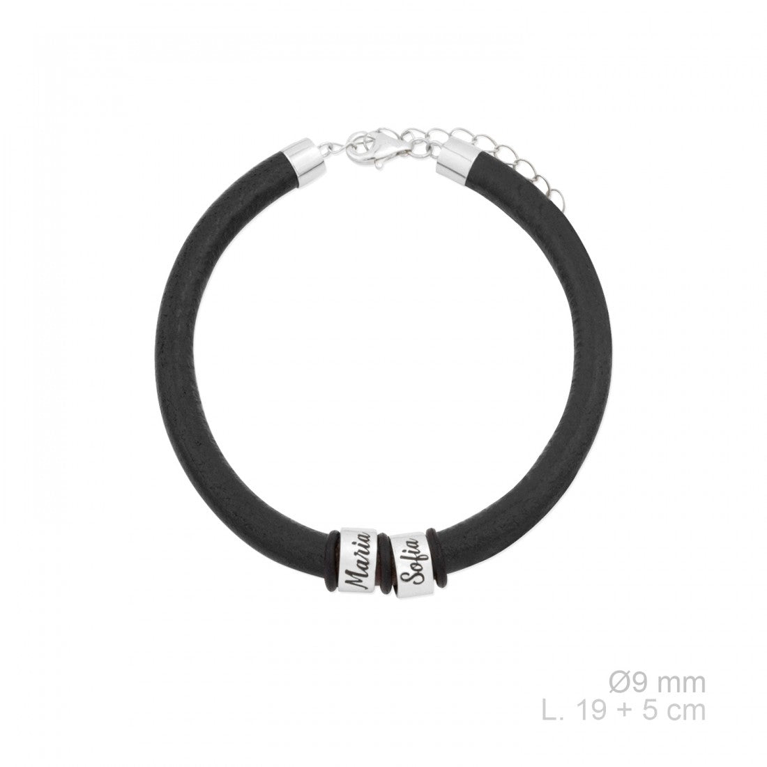 Pulsera Cuero Plata PERSONALIZADA para Hombre y para Mujer Otros Regalos Ocasiones Especiales