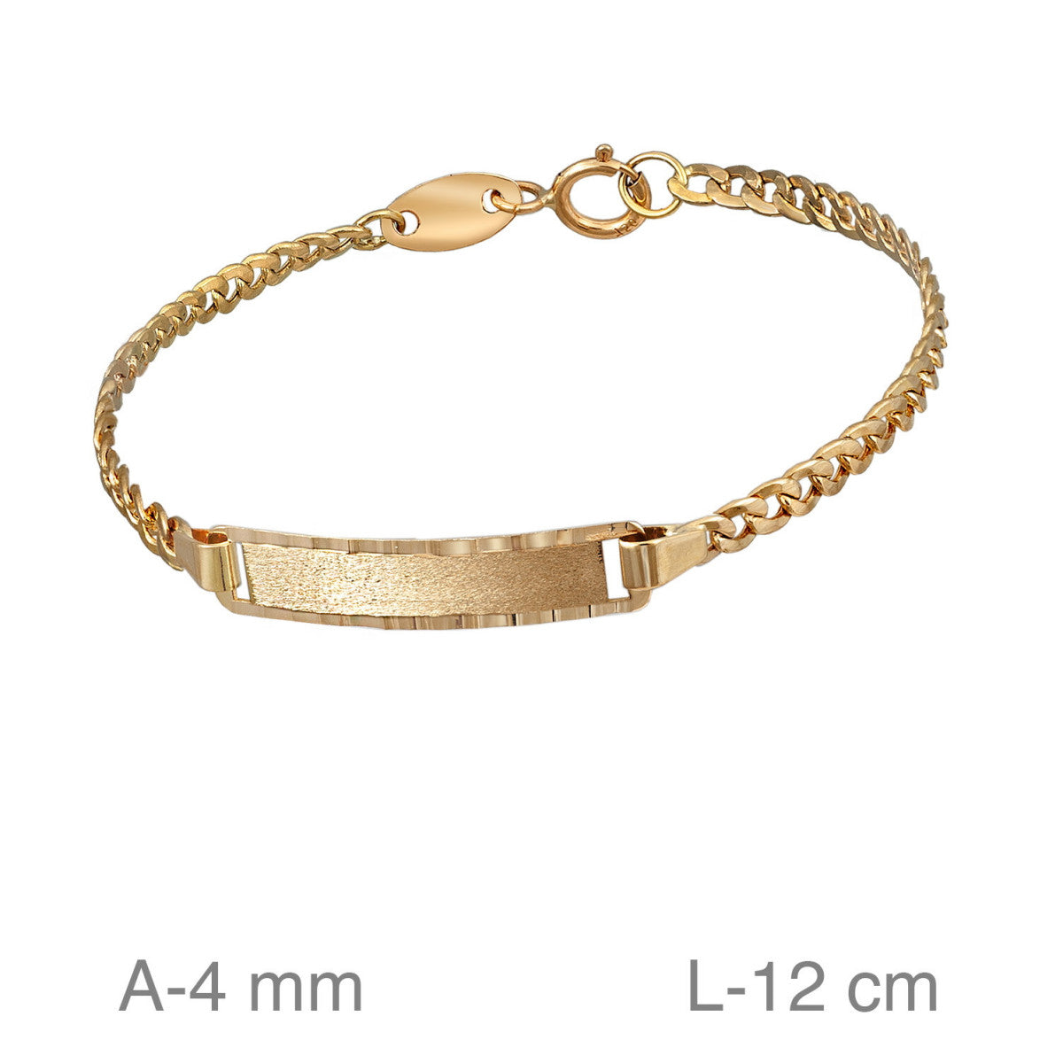 Pulsera Placa Oro 18K para Bebé Personalizable Bautizo