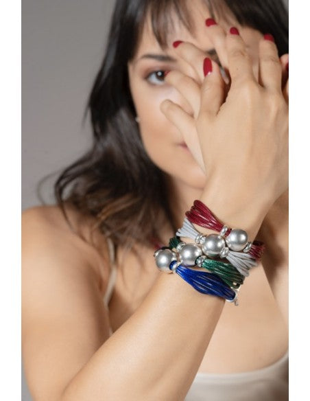 Pulsera para Mujer Titania Acero y Vidrio Murano Ciclón