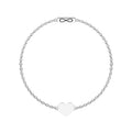 Pulsera Infinity Corazón Acero 316L con Charm