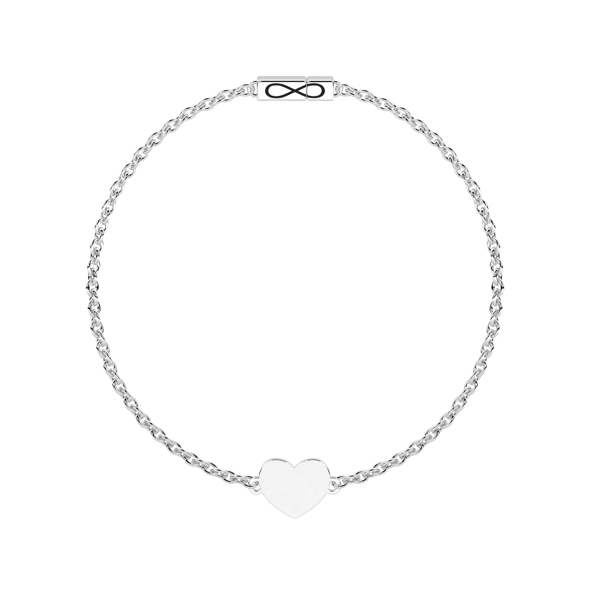 Pulsera Infinity Corazón Acero 316L con Charm