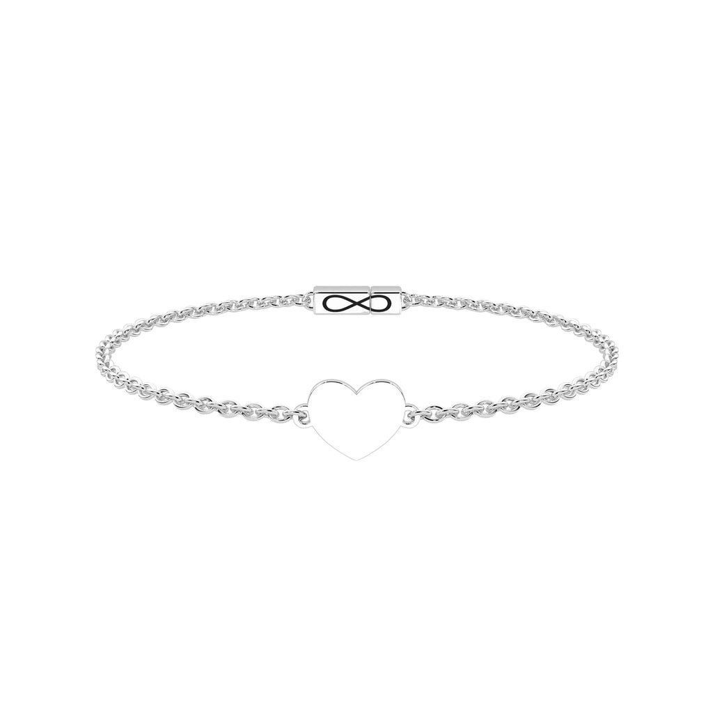 Pulsera Infinity Corazón Acero 316L con Charm