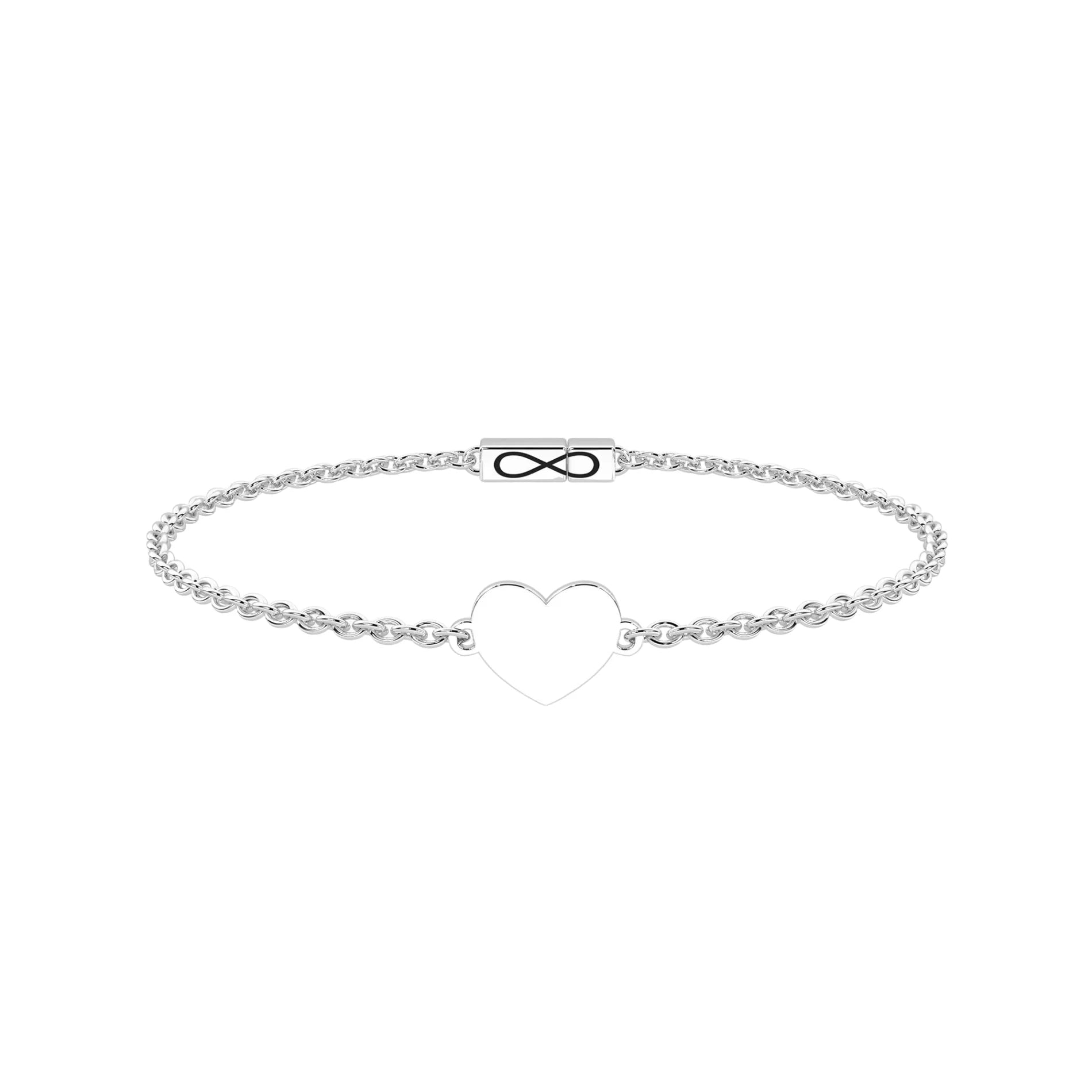 Pulsera Infinity Corazón Acero 316L con Charm