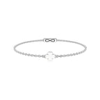Pulsera Infinity Trébol Acero 316L con Charm de la Suerte