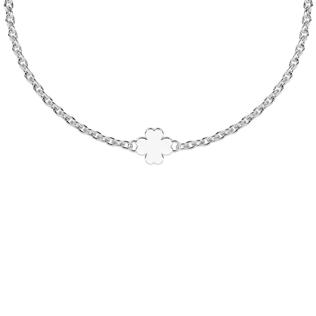 Pulsera Infinity Trébol Acero 316L con Charm de la Suerte