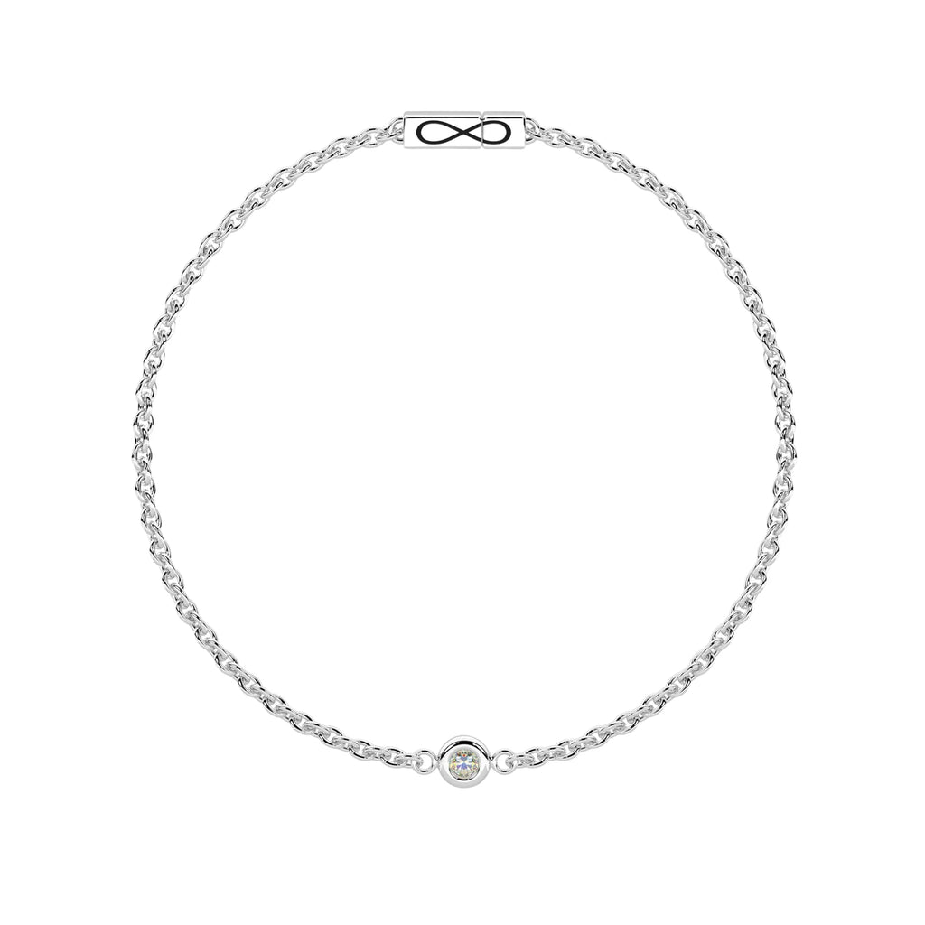 pulsera Infinity con Diamante Lab-grown 2 mm y Acero